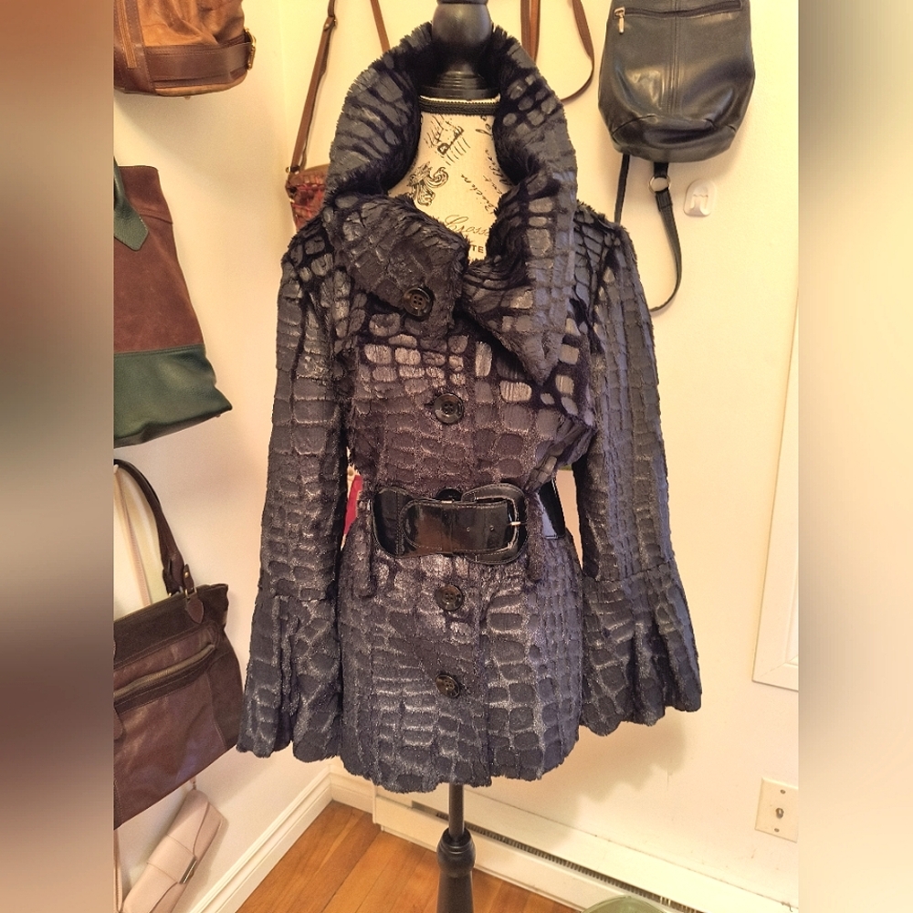 Joseph Ribkoff women jacket. Color black. Faux fur. Size 12. Great condition.